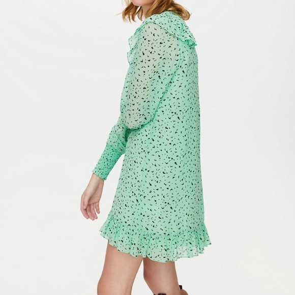 LITTLE MOON Green Ruffle Patterned Dress - Picture 3 of 10